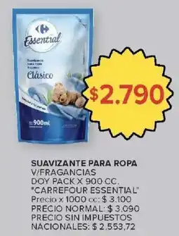 Carrefour Carrefour essential suavizante para ropa v/fragancias doy pack oferta