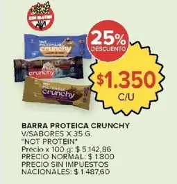 Carrefour Not protein barra proteica crunchy v/sabores oferta