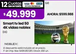 Changomas Noblex smart tv led 50 oferta