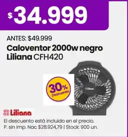 Changomas Liliana caloventor negro oferta