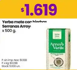 Changomas Arroyo verde yerba mate con hierhas serranas oferta