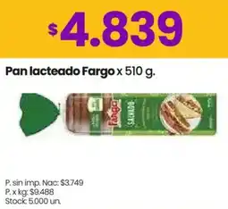 Changomas Fargo pan lacteado oferta