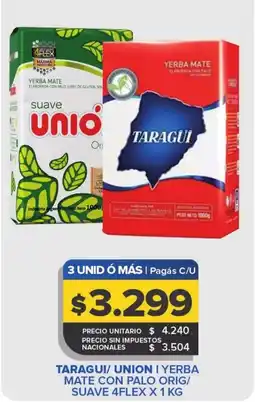 Carrefour Taragui/ union yerba mate con palo orig/ suave 4flex oferta