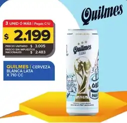 Carrefour Quilmes cerveza blanca lata oferta