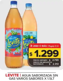 Carrefour Levite agua saborizada sin gas varios sabores oferta