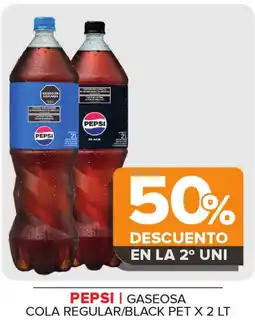 Carrefour Pepsi gaseosa cola regular/black pet oferta