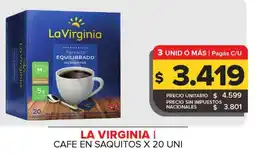 Carrefour La virginia cafe en saquitos oferta