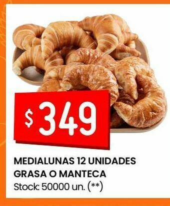 Changomas Medialunas 12 unidades grasa o manteca oferta