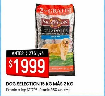 Changomas Dog selection 15 kg más 2 kg oferta