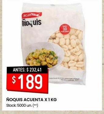 Walmart Ñoquis acuenta x 1 kg oferta