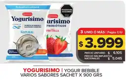 Carrefour Yogurisimo yogur bebible varios sabores sachet oferta