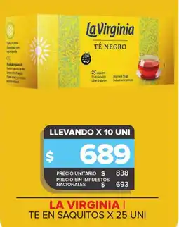 Carrefour La virginia te en saquitos oferta