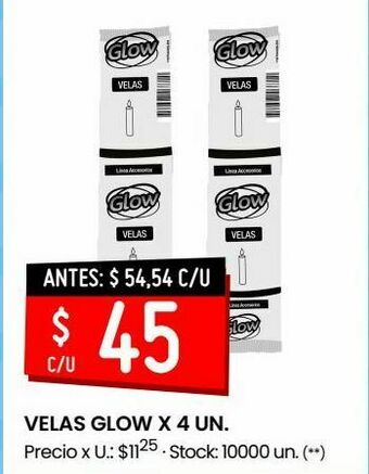Walmart Velas glow x 4 un oferta
