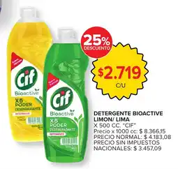 Carrefour Cif detergente bioactive limon/lima oferta