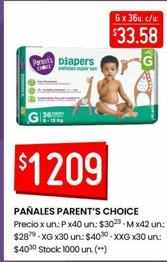 Walmart Pañales parent’s choice oferta