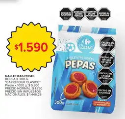 Carrefour Carrefour clasicc galletitas pepas bolsa oferta