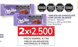 Carrefour Milka tableta de chocolate con leche/blanco oferta