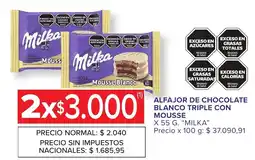 Carrefour Milka alfajor de chocolate blanco triple con mousse oferta