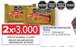 Carrefour Terrabusí alfajor de chocolate triple oferta