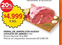 Carrefour Pernil de jamón con hueso/ chuleta de jamón oferta