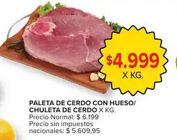 Carrefour Paleta de cerdo con hueso/ chuleta de cerdo oferta