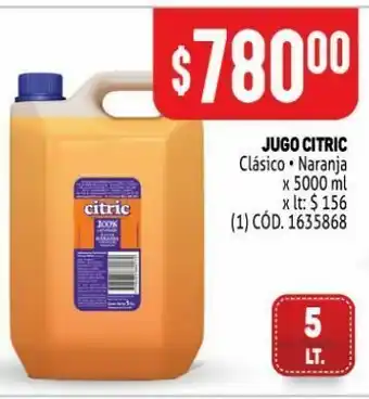 Makro Jugo citric clasico naranja 5l oferta