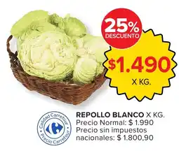 Carrefour Repollo blanco oferta