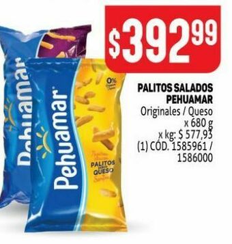Makro Palitos salados pehuamar 680g oferta