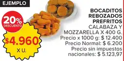 Carrefour Bocaditos rebozados prefritos calabaza y mozzarella oferta