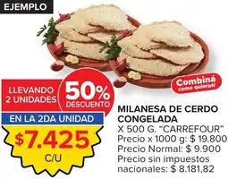 Carrefour Carrefour milanesa de cerdo congelada oferta