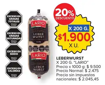 Carrefour Lario leberwurst oferta