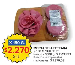 Carrefour Bulnez mortadela feteada oferta