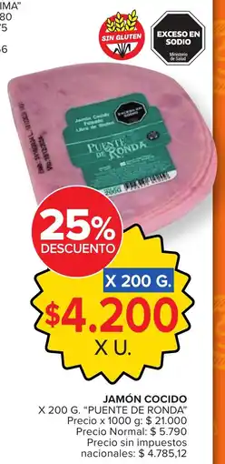 Carrefour Puente de ronda jamón cocido oferta