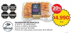 Carrefour El mercado palmeritas de manteca oferta