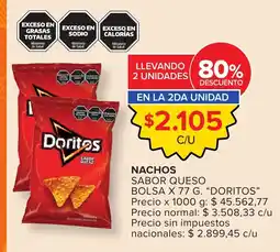 Carrefour Doritos nachos sabor queso bolsa oferta