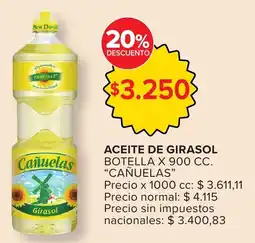 Carrefour Cañuelas aceite de girasol botella oferta