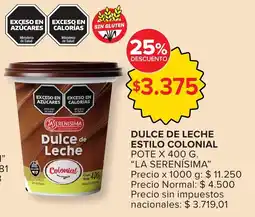 Carrefour La serenísima dulce de leche estilo colonial pote oferta