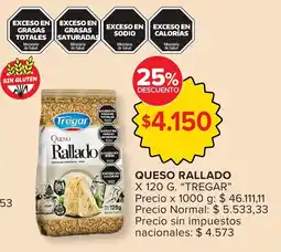 Carrefour Tregar queso rallado oferta