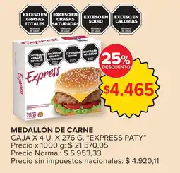Carrefour Express paty medallón de carne caja oferta