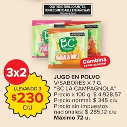 Carrefour Bc la campagnola jugo en polvo v/sabores oferta
