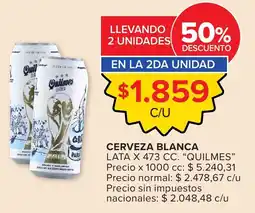 Carrefour Quilmes cerveza blanca lata oferta