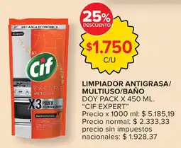 Carrefour Cif expert limpiador antigrasa/ multiuso/baño doy pack oferta