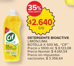 Carrefour Cif detergente bioactive limón/lima botella oferta