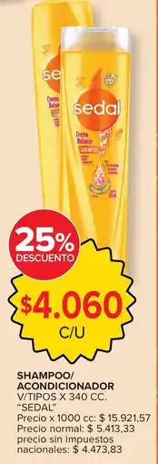 Carrefour Sedal shampoo/ acondicionador v/tipos oferta
