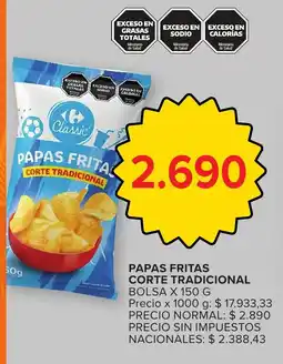 Carrefour Papas fritas corte tradicional bolsa oferta