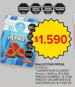 Carrefour Carrefour classic galletitas pepas oferta