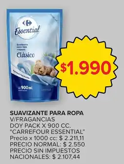 Carrefour Carrefour essential suavizante para ropa v/fraganciasdoy pack oferta