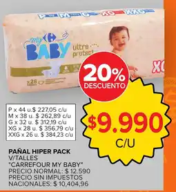 Carrefour Carrefour my baby pañal hiper pack v/talles oferta
