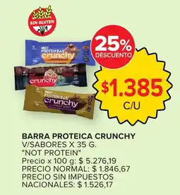 Carrefour Not protein barra proteica crunchy v/sabores oferta
