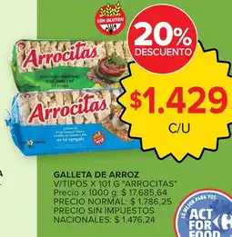 Carrefour Arrocitas galleta de arroz v/tipos oferta